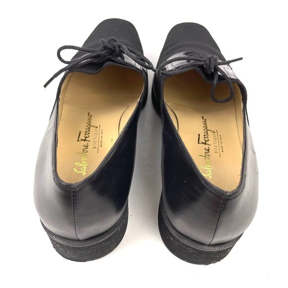 Salvatore Ferragamo Women's Loafers Leather/Fabric Black DP5032B Size 9B - Picture 7 of 13